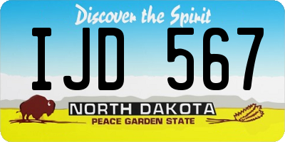 ND license plate IJD567