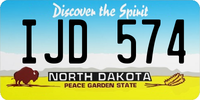 ND license plate IJD574