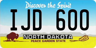 ND license plate IJD600
