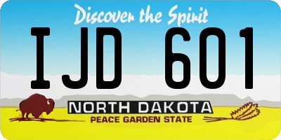 ND license plate IJD601