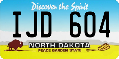 ND license plate IJD604