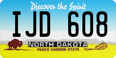 ND license plate IJD608