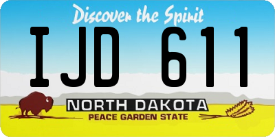 ND license plate IJD611