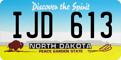 ND license plate IJD613