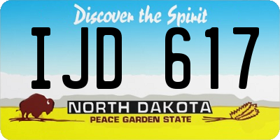 ND license plate IJD617