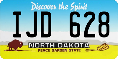 ND license plate IJD628