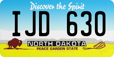 ND license plate IJD630