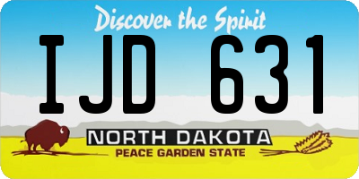ND license plate IJD631