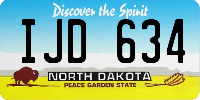 ND license plate IJD634