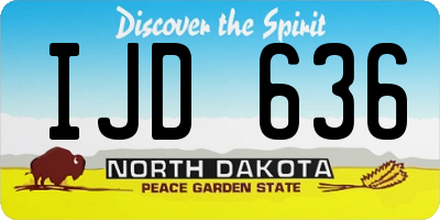 ND license plate IJD636