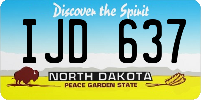 ND license plate IJD637