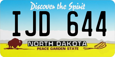 ND license plate IJD644