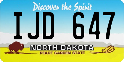 ND license plate IJD647