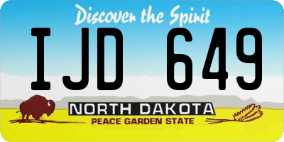 ND license plate IJD649