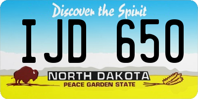 ND license plate IJD650