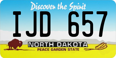 ND license plate IJD657