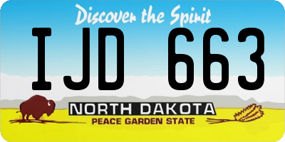 ND license plate IJD663