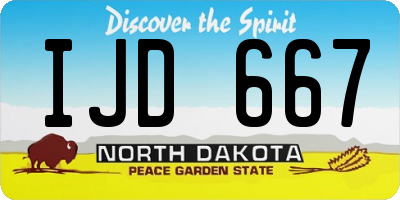 ND license plate IJD667