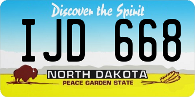 ND license plate IJD668
