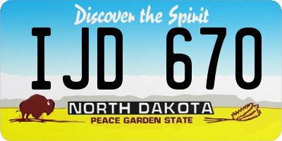 ND license plate IJD670