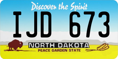 ND license plate IJD673