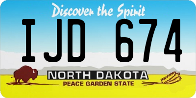 ND license plate IJD674