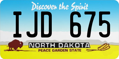 ND license plate IJD675