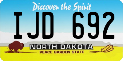 ND license plate IJD692