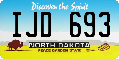ND license plate IJD693