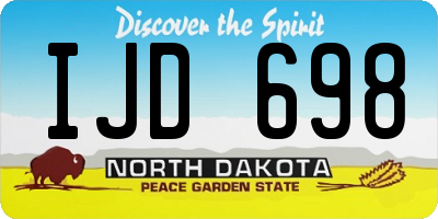 ND license plate IJD698