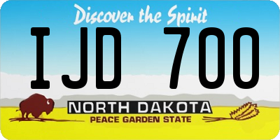 ND license plate IJD700