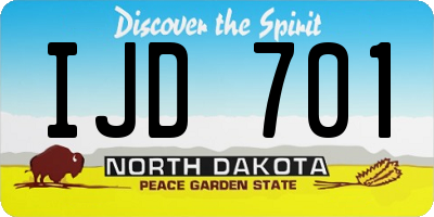 ND license plate IJD701