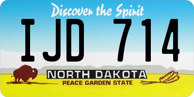 ND license plate IJD714