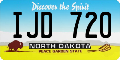 ND license plate IJD720