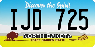 ND license plate IJD725