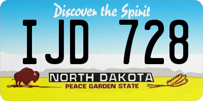 ND license plate IJD728