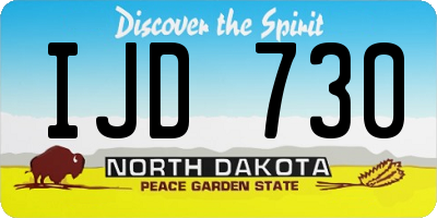ND license plate IJD730
