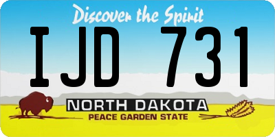 ND license plate IJD731