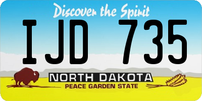 ND license plate IJD735