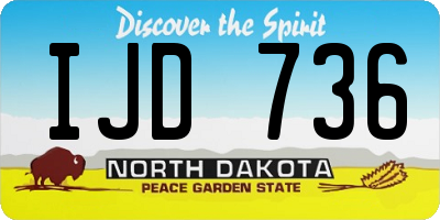 ND license plate IJD736