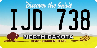 ND license plate IJD738