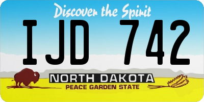 ND license plate IJD742