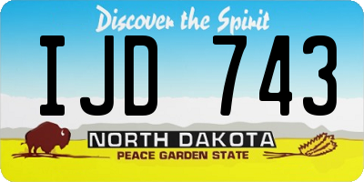 ND license plate IJD743