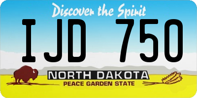 ND license plate IJD750