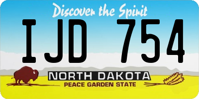 ND license plate IJD754