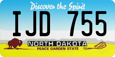 ND license plate IJD755