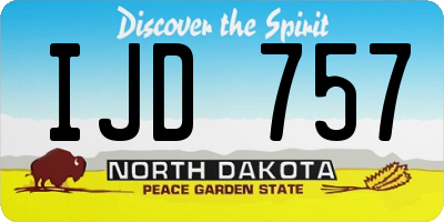 ND license plate IJD757
