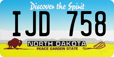 ND license plate IJD758