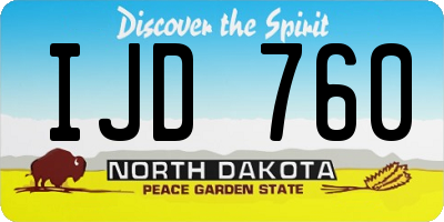 ND license plate IJD760
