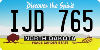 ND license plate IJD765